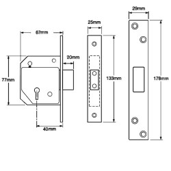 Union C Series 3G114E BS 5 Lever Deadlock With Microswitch