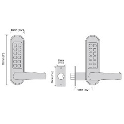 Codelocks CL0530 Back To Back Digital Lock Black Marine Grade with XTD Gate Lock