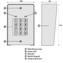 Videx 8901/S Keypad Surface Mounted 3 Code 3 Way Illuminated With Rainshield