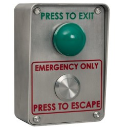 RGL Green Dome Exit Button With Vandal Resistant Emergency Exit Button Stainless Steel