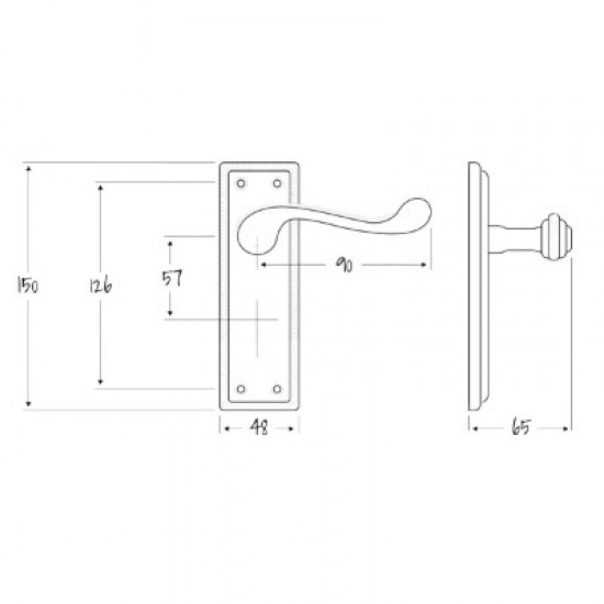 Classic Georgian Plate Mounted Bathroom Lever Furniture