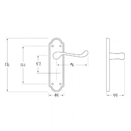 San Francisco Plate Mounted Mortice Lock Lever Furniture