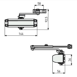 Abus AC4223 Overhead Door Closer Size 2-3