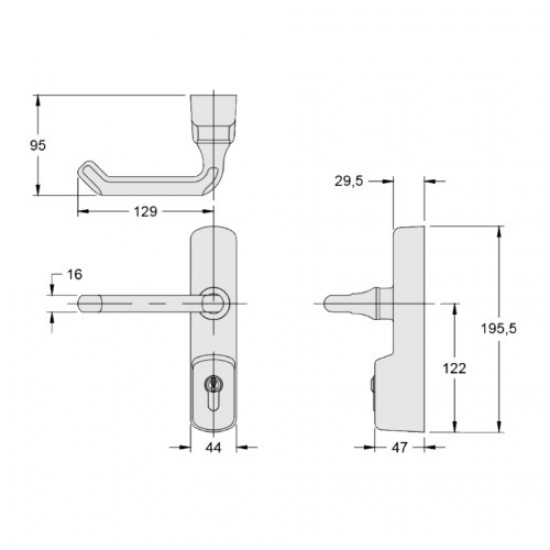 Exidor 525 UPVC Door Exit Device