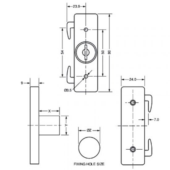 L&F 5825 Double Claw Cupboard Lock