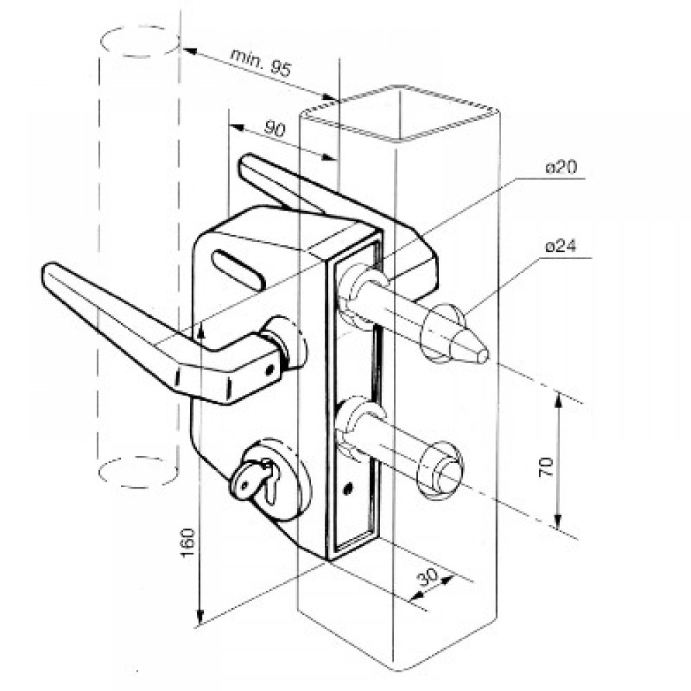 Locinox LCPX Surface Mounted Gate Lock