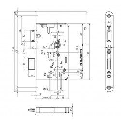 B-2322 Panic Function C Lock for Single Leaf Doors 